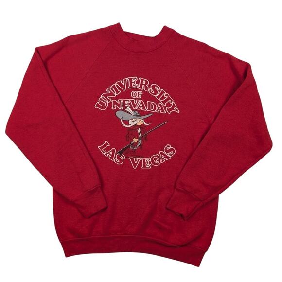 Vintage University of Nevada 80s Las Vegas Beauregard Red Crewneck Size Large - Picture 8 of 8